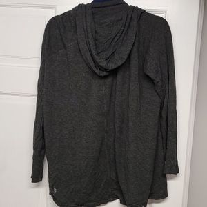 Gaiam Yoga Open Hooded Cardigan Sweater Pockets